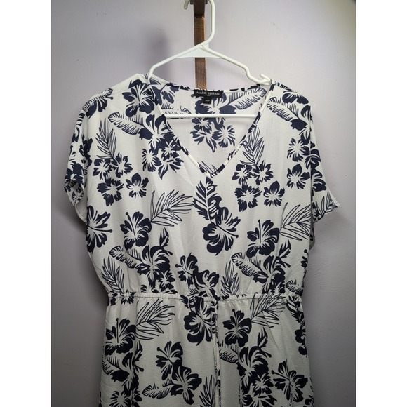 Mario Serrani Beach Swim Cover Up Hawaiian Navy & White, Size S - Picture 4 of 7